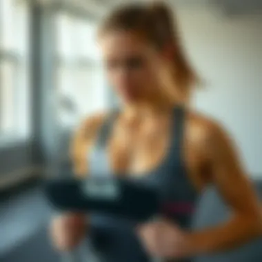 Runner assessing their fitness level on a scale