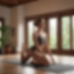 Calm and serene yoga studio environment
