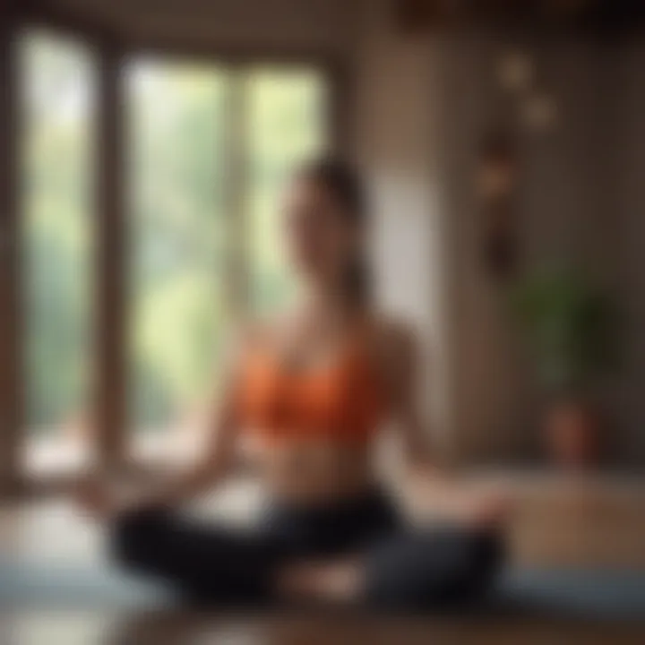 Mindfulness and relaxation during a yoga session