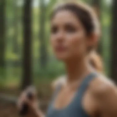 Person engaging in outdoor physical activity, enjoying nature