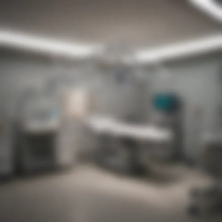 A surgical room prepared for ab sculpting surgery