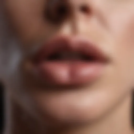 Close-up of dry lips highlighting cracks and dryness