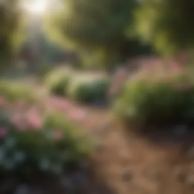 Natural Environment and Allergen Exposure A serene outdoor space with blooming flowers