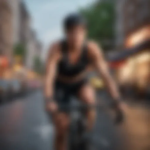 Cycling app interface showcasing workout options