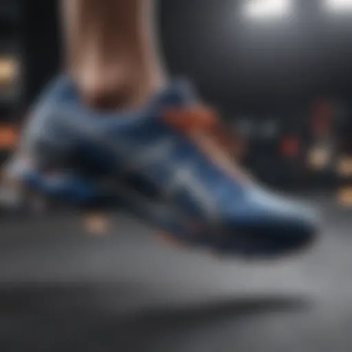 Dynamic performance illustration of Gel Nimbus shoes in action