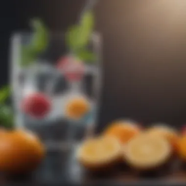 Importance of Hydration in Diet A glass of water with fruits for hydration