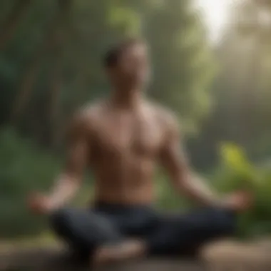 A peaceful scene of an individual meditating, representing mindfulness in managing muscle discomfort