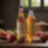 Bottle of apple cider vinegar with fresh apples