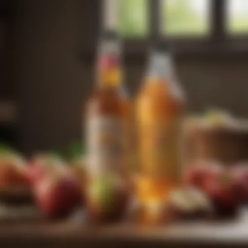 Bottle of apple cider vinegar with fresh apples