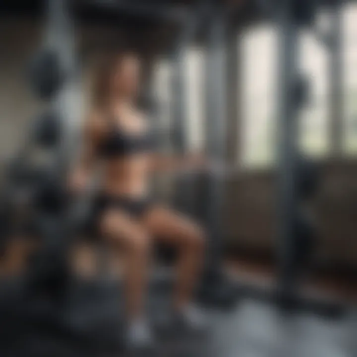 Demonstration of a strength training exercise using the assisted Smith machine