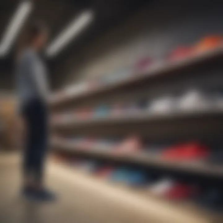 Diverse group of athletes selecting Brooks shoes at an outlet