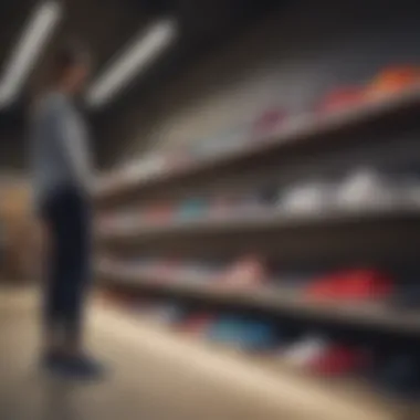 Choosing the Right Fit at Brooks Outlet Diverse group of athletes selecting Brooks shoes at an outlet