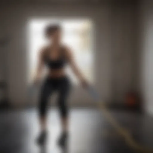A person demonstrating basic resistance band exercises for strength training