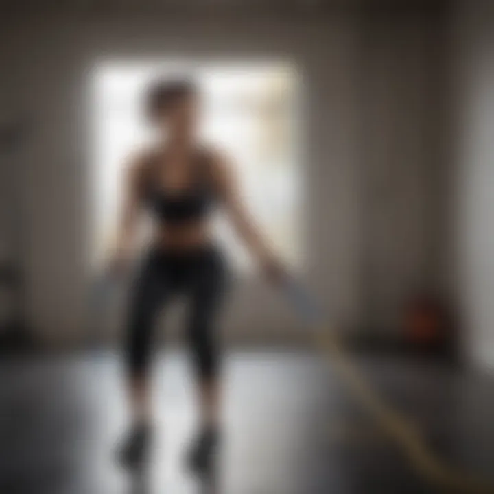 A person demonstrating basic resistance band exercises for strength training