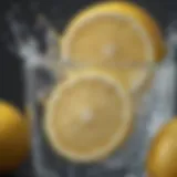 Fresh lemon slices in a glass of water