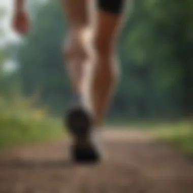 Athlete demonstrating proper running form with stable ankle alignment