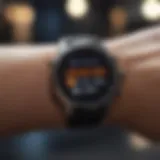 Smart fitness watch displaying health metrics