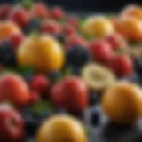 A vibrant assortment of fresh fruits including berries, apples, and oranges