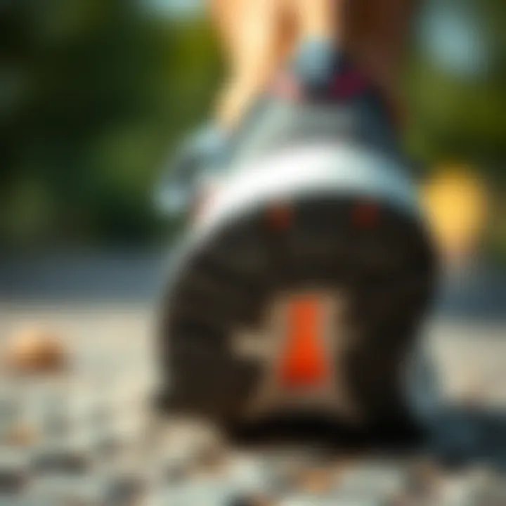 Supportive Sole Design of Hoka Running Shoes Close-up of Hoka shoe sole for support