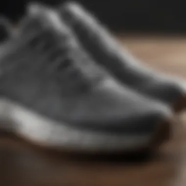 Close-up of breathable materials used in lightweight footwear