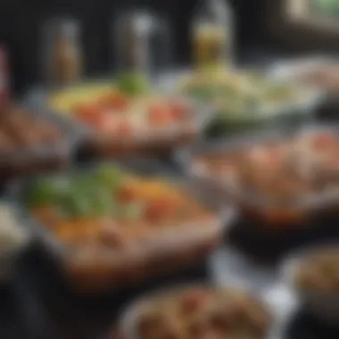Diverse Meal Prep Choices Meal prep containers filled with diverse food choices