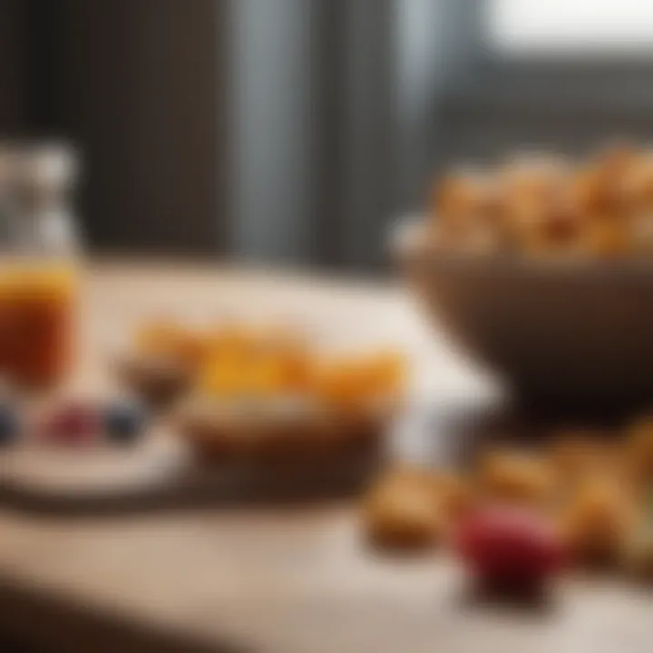 Healthy snacks arranged for meal timing strategy