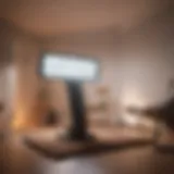 Bright light therapy device illuminating a cozy room