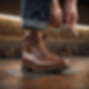 Importance of Proper Fit in Footwear Selection A person evaluating shoe fit with a measuring tool