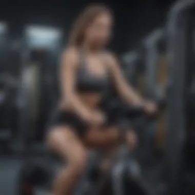 Engaging Workout with Bicycle Gym Machine User engaging with a bicycle gym machine in a modern fitness setting