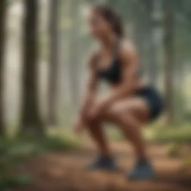 Mastering Bodyweight Squats for Leg Growth An individual performing a bodyweight squat in a natural setting, showcasing proper form and technique.