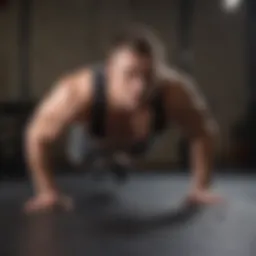 An individual performing a modified push-up on a flat surface