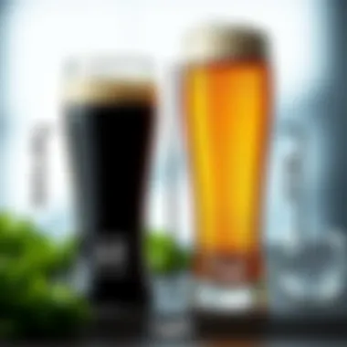 Comparing Carbohydrate Levels in Light vs Dark Beers A visually engaging chart comparing the carb levels of light and dark beers.