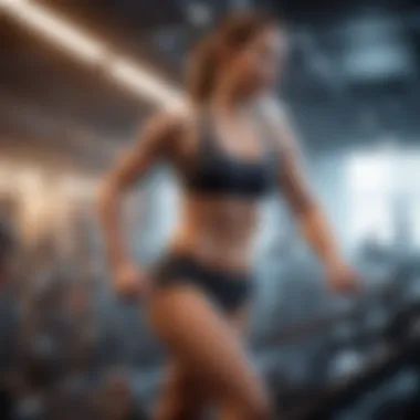 Engaging in a high-energy cardio routine Dynamic cardio workout session