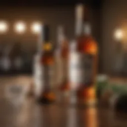 Artistic representation of various alcohol aid products