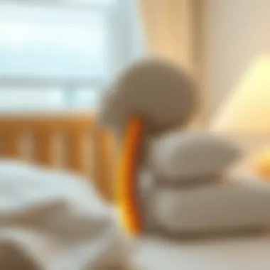 Illustration showing a diagram of the human spine and neck aligning with a medical pillow.