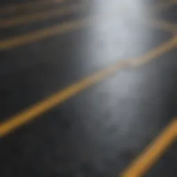 Close-up view of hard rubber flooring texture
