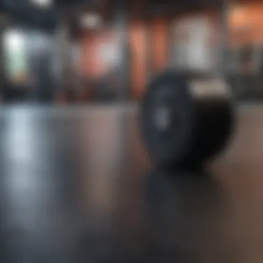 Installation of hard rubber flooring in a gym