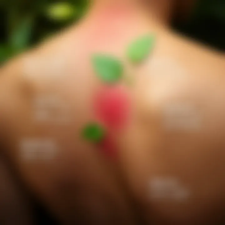 Understanding the Symptoms of Poison Ivy Rash Illustration of skin showing symptoms of poison ivy rash with labeled areas