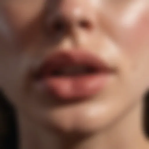 A close-up of sun-blistered lips showing signs of damage