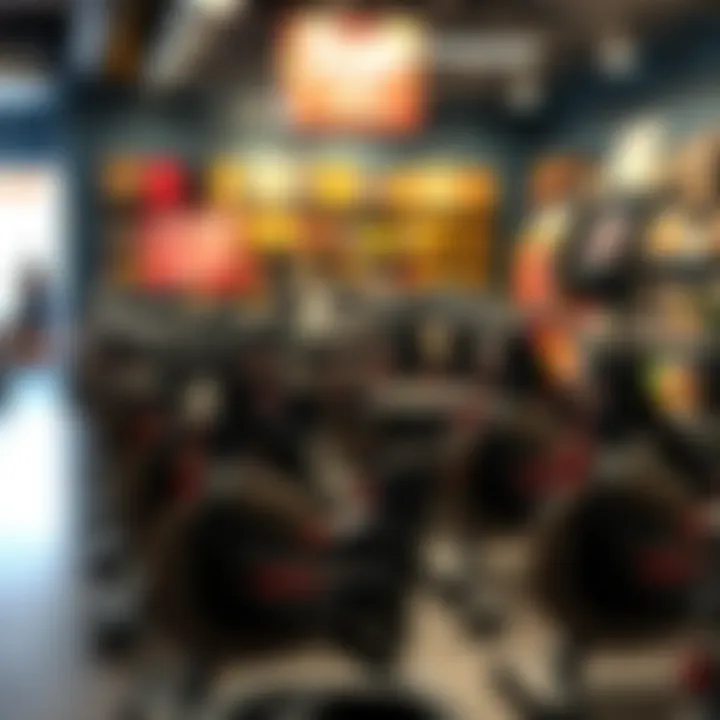 Variety of spinner bikes displayed in a fitness store