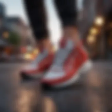 Active Lifestyle: Sneakers that Energize Your Walk Person enjoying a walk in vibrant sneakers