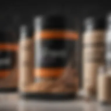 Selection of various protein powder containers showcasing different flavors.