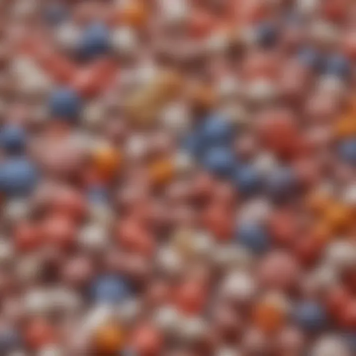 A close-up view of various probiotic strains represented through colorful graphics.