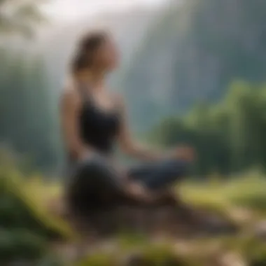 Probiotics and Mental Well-being A serene setting showcasing a person engaging in meditation with probiotics featured nearby.