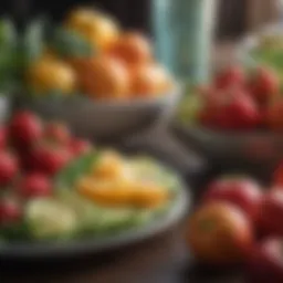 A vibrant array of fresh fruits and vegetables showcasing a healthy diet