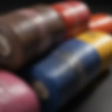 Textural Diversity of Ringside Wraps Close-up view of ringside wraps showcasing texture and color variations