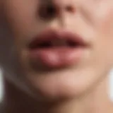 Close-up of angular cheilitis on lips