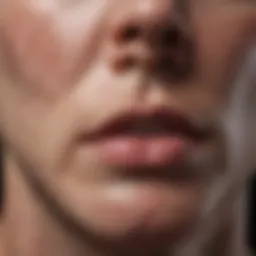 A close-up view of an irritated skin area with visible bites