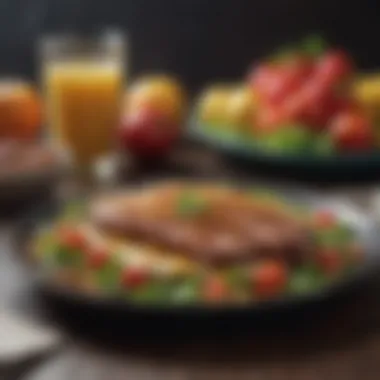 Nutritional Balance for Fitness A balanced meal highlighting nutrition and healthy eating for fitness enthusiasts