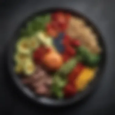 Artful Arrangement of Nutrient-Dense Foods A variety of healthy foods arranged artistically on a plate